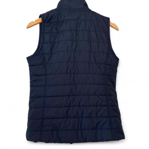 Banana Republic Quilted Vest XS Navy Blue Zip Puffer Warm Minimalist Outdoor - Picture 6 of 8